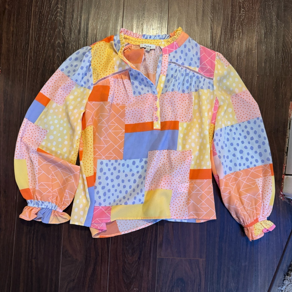 Fate Multicolor Patchwork Top - image 1